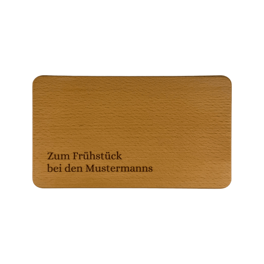 Frühstücksbrettchen mit Wunschtext graviert