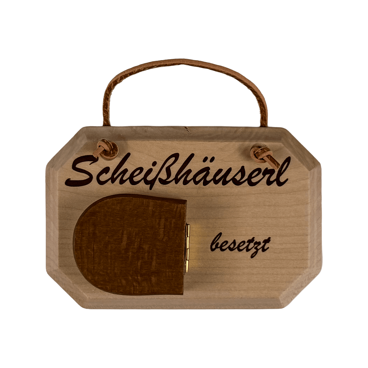WC-Schild „Scheißhäuserl" mit umklappbarem Klodeckel