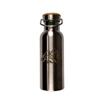 Trinkflasche mit Namen und Wandermotiv graviert